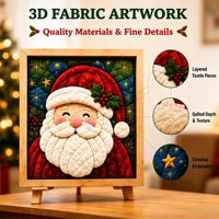 Kit d'art textile de Noël personnalisé OEM DIY, vente en gros d'usine, ensemble de peinture sur tissu sans couture avec cadre