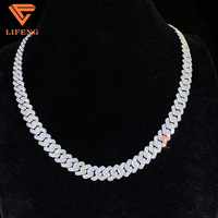 En gros Haute Qualité 10mm Miami Cubain Lien Boîte Chaîne Passe Diamant Test Moissanite Bijoux avec Usine Dropshipping