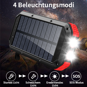Cargador solar ES983 OEM/ODM, Banco de energía con carga solar, 30000mAh, inalámbrico, batería de polímero de litio, ABS, universal, 10W, CE, ROHS, FCC - Product Image 2