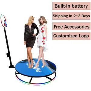 Automatic Spinning 360 Photo Booth Camera 360 Spin Photo Booth Rotating Stand With Ring Light