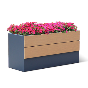 Extérieur moderne métal boîte à fleurs en plastique en <span class=keywords><strong>bois</strong></span> rectangle jardinière pots long grand aluminium jardin aménagement paysager fournitures - Product Image 1