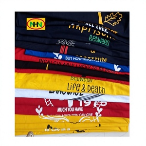 Camiseta de Algodón Tejido Estampada para Hombre, Impresión Serigráfica, Corte Regular, Ecológica, Excedente de Marca Original de Bangladesh - Product Image 1