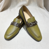 Chaussures en cuir décontractées pour hommes, mocassins en cuir véritable avec fermoir, faits à la main, pour affaires et occasions décontractées, chaussures à enfiler haut de gamme