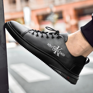 Chaussures de loisirs en cuir de vache pour hommes, été 2022, respirantes, décontractées, à la mode, à double couche, à semelle souple, blanches - Product Image 4