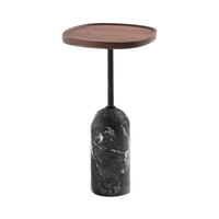 Table gigogne en bois rustique et moderne OEM ODM, marbre naturel, table d'appoint en bois massif, tables console polies pour le salon de la villa