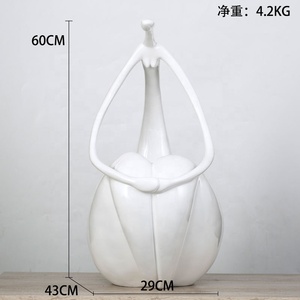 Haute qualité décoration de la maison humaine nue Statue Yoga corps Figurine Art exposition résine Sculpture - Product Image 3