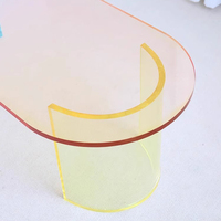 Table basse en acrylique Meubles de salon Table centrale ovale dégradée Table à thé en plexiglas