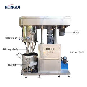 เครื่องผสมสุญญากาศแบบเพลนเนทารีสองเพลาขนาดกะทัดรัด ทำจากสแตนเลส พร้อมมอเตอร์และปั๊ม สำหรับวัสดุที่มีความหนืดสูง เช่น ครีมและกาว - Product Image 3