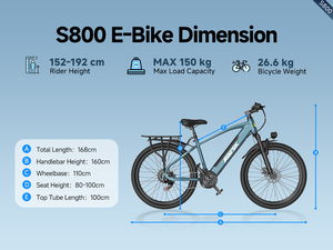 EU Stock S800 26'' <b>Ebike</b> With 250W Brushless Rear Hub Motor 7-Speed Electronic for City Slippery Roads - Product Image 2