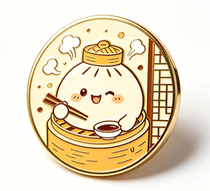 Custom Enamel Brooch <b>Pin</b> Round Zinc Alloy Lapel <b>Badge</b> Food Cartoon Plaque for Gift and Apparel - Product Image 2