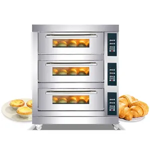 Forno de cozinha comercial de pão, assar forno, aço inoxidável, máquinas de pizza, gás lpg, uso comercial