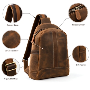 Bolso Mensajero de Cuero de Lujo Hecho a Mano, Bandolera, Portafolio para Laptop, para Oficina, Trabajo, Viajes, Unisex, Regalo Empresarial, con Cadenas - Product Image 2