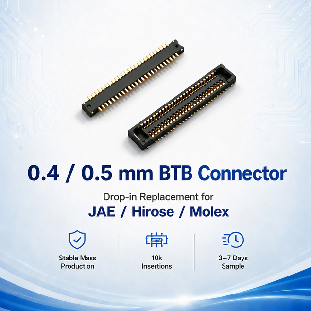 High-Quality Reliable 0.4/0.5/0.8mm Pitch 20-100 Pin BTB Board-to-Board Connectors