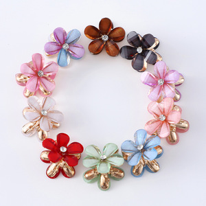Pince à cheveux fleur en strass en alliage de zinc pour femme, usage quotidien, origine Yiwu, été 2023, coiffe artisanale - Product Image 2