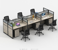 Poste de travail modulaire extensible moderne en alliage d'aluminium avec cloisons, bureau d'ordinateur en bois