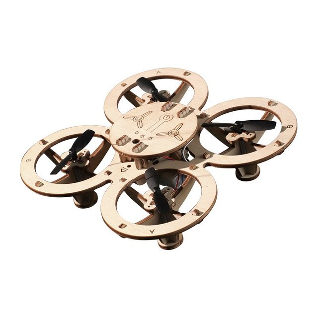 DIY Wooden Drone Kit STEM Educational Toys for School Physics Projects Handmade Science Experiment with Remote Control Toys