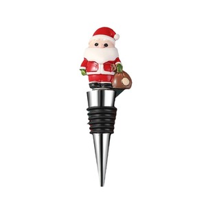 Bouchon de bouteille de vin Père Noël en résine, décoration de Noël, cadeau pour fête - Product Image 5