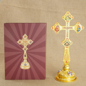 Cruz Ortodoxa con Crucifijo, Icono Religioso en Esmalte Colorido, Cruz Decorativa para <span class=keywords><strong>Altar</strong></span> y Cruz de Mano para la Oración del Obispo - Product Image 2