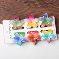 Jepit Rambut Hiu Plumeria Plastik Warna-warni, Ornamen Bunga Vintage, Aksesoris Jepit Rambut Liburan Pantai, Perhiasan, Hadiah