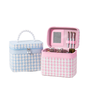Trousse de Maquillage Grande Capacité de Luxe, Boîte de Rangement de Bureau Portable, Valise de Voyage pour Cosmétiques