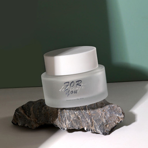 럭셔리 플랫 숄더 50g 30ml 50ml 유리 로션 항아리 세럼 펌프 병 실린더 화장품 용기 세트 스킨 케어 포장 - Product Image 3