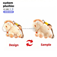 Porte-clés en peluche panda roux mignon et moelleux, breloque de sac en forme d'ourson dessin animé, pendentif de sac à dos Kawaii, cadeau pour enfants
