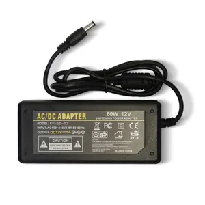 Fuente de alimentación C, adaptador de corriente, 5,5 x 2.5dc, 12V, 5A, 60w