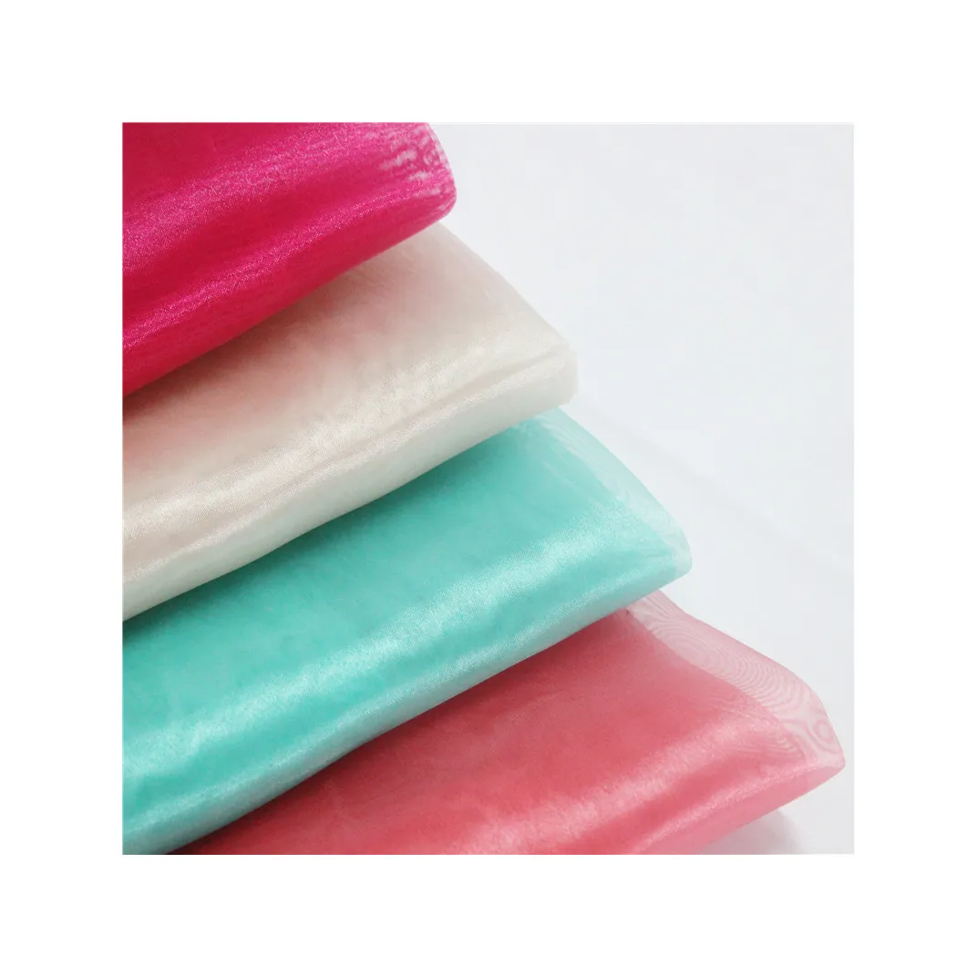 Kristallen Organza Polyester Stof Voor Kleding Groothandel