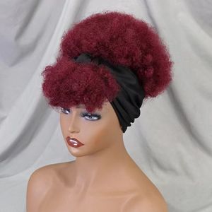 Pas cher Court Coupe Pixie Bouclés Brésiliens Remy Cheveux Perruques pour les Femmes Full Machine Made avec Non Transparent Dentelle Colorée Headbang Perruque - Product Image 1