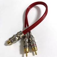 Câble RCA plaqué or véritable, 1 femelle 2 mâles, répartiteur en Y, cordon audio-vidéo 0,3 m, blindé, pour voiture, HIFI, stéréo, longueur personnalisée, vente en gros