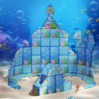 Ocean Series Carreaux magnétiques Couleur Colle Peinture Fenêtre Art pour enfants Carreaux magnétiques colorés Blocs de construction