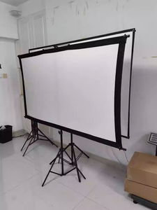 Écran de projection portable HiCyber à support unique 16:9 en soie de lait blanche mate avec cadre trépied pour home cinéma - Product Image 3