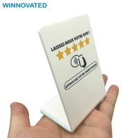 Restaurant NFC Touchless Menu Tag Stands Métal Acrylique Table Pliée NFC Menu Stand