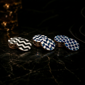 Handcrafted Bone Inlay Coasters Set – Elegant Drinkware, Set of 5 - Product Image 1
