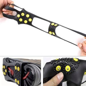 Crampons antidérapants en silicone pour glace et neige, avec 10 pointes en acier, picots en caoutchouc pour chaussures et bottes, ajustement facile à enfiler - Product Image 4