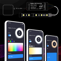 Contrôleur Tuya Zigbee LED 5V-24V gradateur couleur unique/double couleur/RGB/RGBW/RGBCW bande télécommande sans fil fonctionne Alexa Google