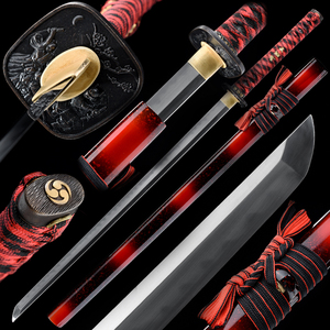 Nouvelle Arrivée 2026 : Katana Droit Fait Main, Design Classique Noir et Rouge, Artisanat Original, Effet Spectacle pour Cosplay - Product Image 1