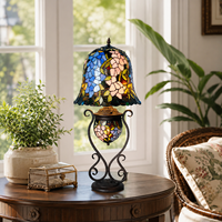 Lampe de table moderne en verre teinté turc, lampe de lecture de bureau en fer rétro marocain pour chambre à coucher, salon, villa, hôtel, décoration intérieure