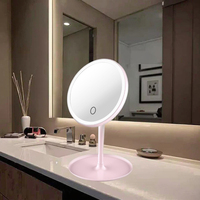 Miroir de maquillage portable de style nordique avec éclairage LED pour les voyages ou la maison, miroir de coiffeuse, ensemble de coiffeuse cosmétique