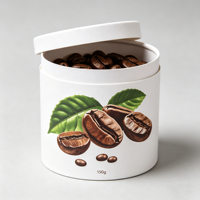 Tube en papier kraft biodégradable pour l'emballage de thé et de café, avec couvercle transparent