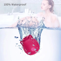 Vibrador de Rosa con Succión, Juguetes Sexuales para Mujer, 100% Impermeable, Silicona Recargable, Vibrador con Forma de Rosa para Clítoris