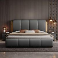 Le Lit Double Rembourré de 1,8 m, Luxueux et Élégant, en Cuir Haut de Gamme, Idéal pour une Chambre Principale Simple et Moderne
