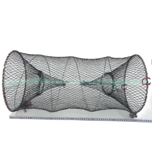 Wholesale PE Multifilament Bow Net Trap Crab Trap Fishing Net 30*60cm 2 Holes Fish Trap Net