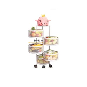 Estantes giratorios circulares de 4 capas para el baño, estantes de almacenamiento de 4 niveles para verduras, frutas y aperitivos - Product Image 5