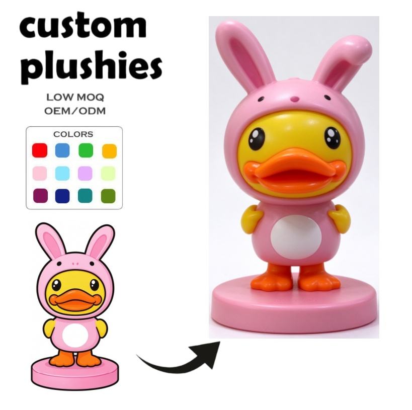 OEM ODM Custom Cartoon Duck Figure, Custom PVC Duck Figurine With ...