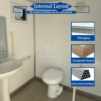 Remorque WC mobile accessible aux fauteuils roulants, 1 poste de toilette portable avec rampes d'accès pour petits événements extérieurs