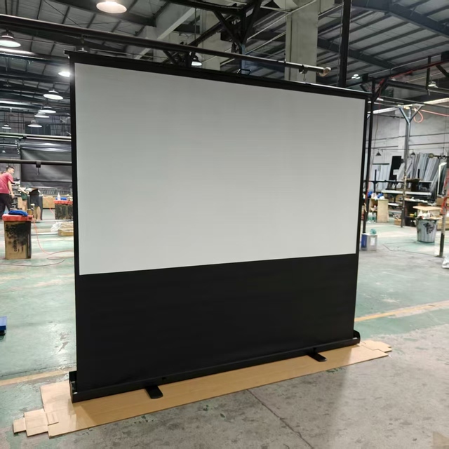 72 Inch Quick Setup Projector Screen  Matte White  Fabric 4K Floor up  Projector Screen for Home Theatre