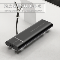 SHUOLE harga pabrik M.2 NGFF HDD casing SSD SATA protokol HDD kandang tipe-c USB3.2 kotak Hard Disk seluler eksternal aluminium
