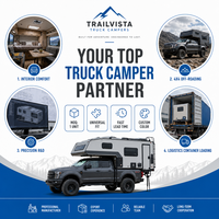 Camper de luxe sur pick-up tout-terrain à énergie solaire avec batterie au lithium pour la vie hors réseau