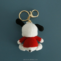 Porte-clés pendentif chien en crochet fait main, mignon et tendance, objet décoratif Kawaii